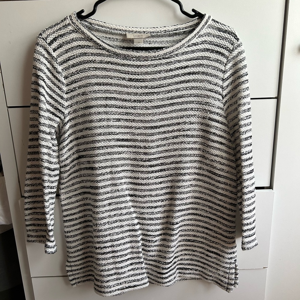 Loft Striped Black and White Women's Top